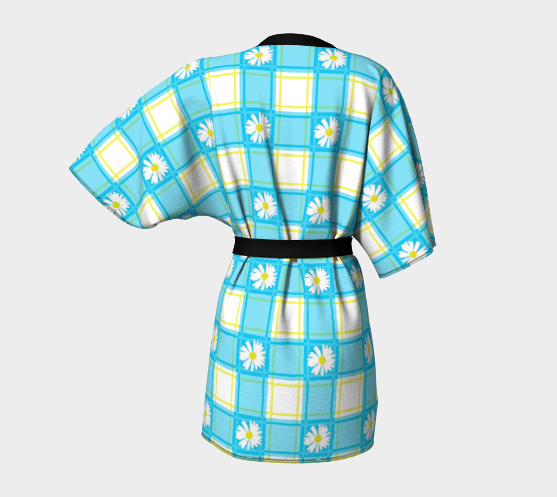 Daisies on Blue Gingham Plaid preview #4