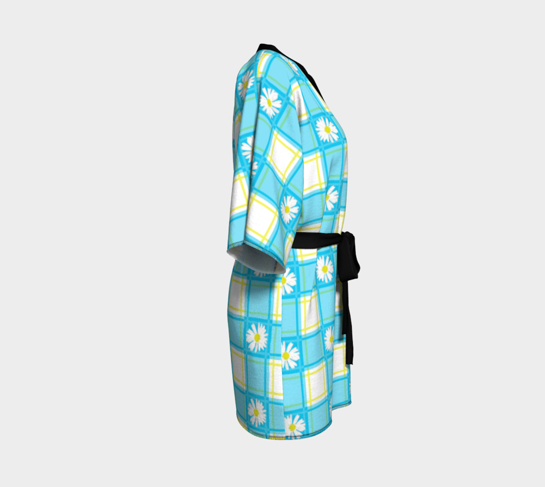 Daisies on Blue Gingham Plaid preview #3