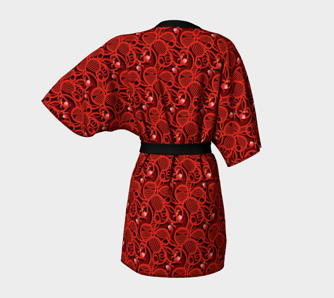 Cherry Tomato Red Hearts Kimono Robe By Gravityx9 Shop Art Of Where