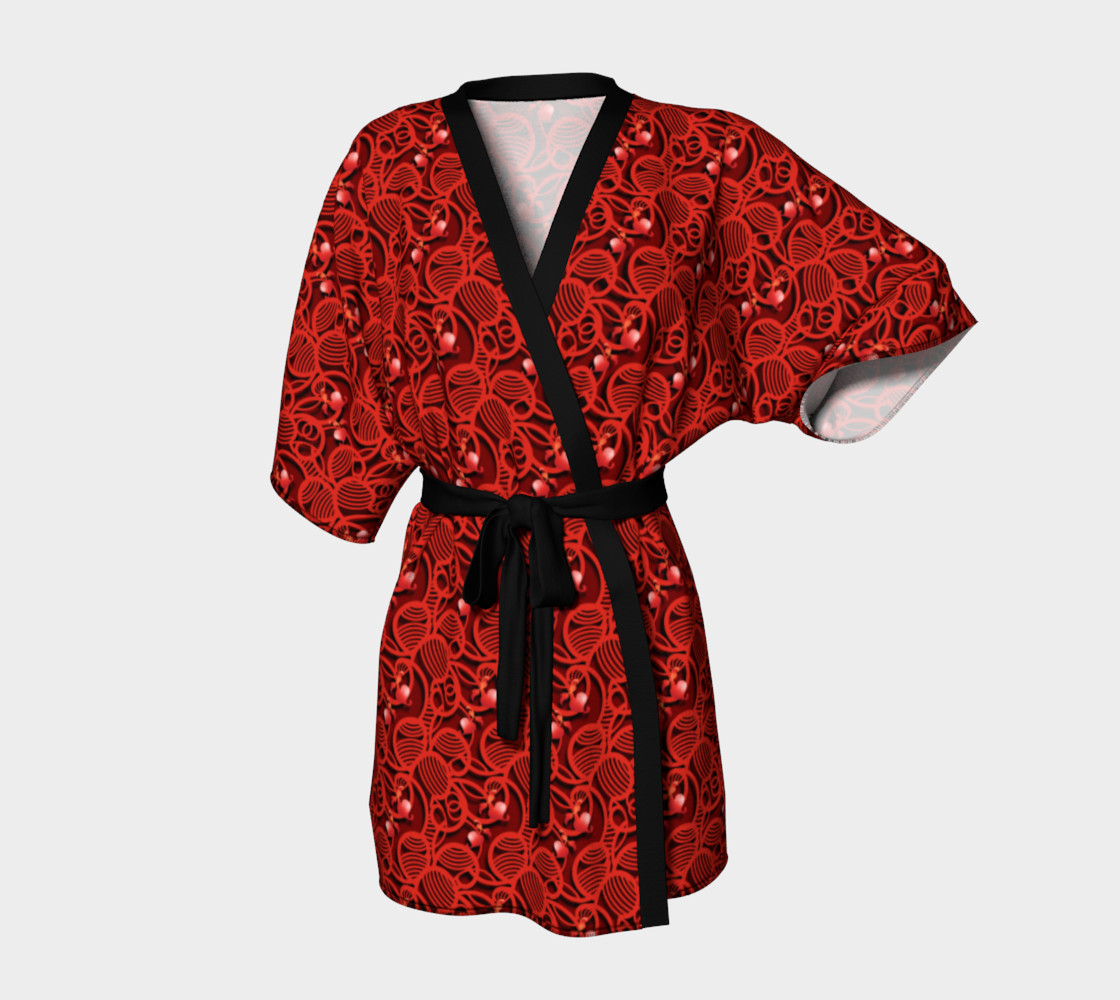 Cherry Tomato Red Hearts Kimono Robe By Gravityx9 Shop Art Of Where