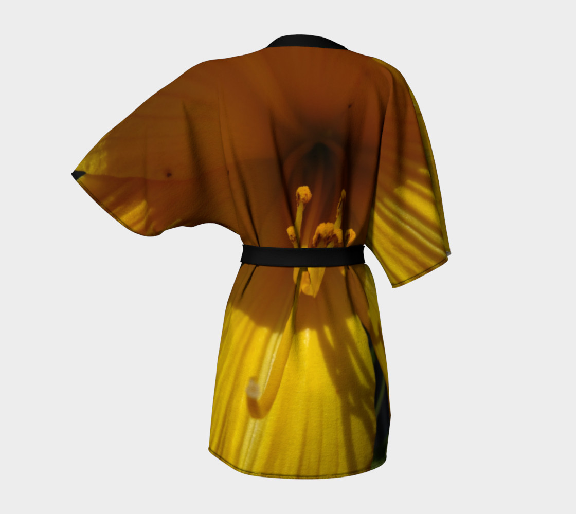 Yellow Flower Kimono Robe preview #4