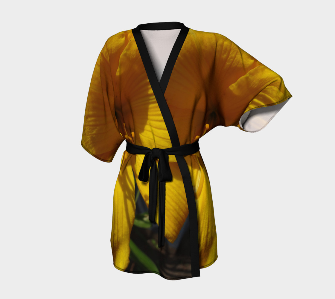 Yellow Flower Kimono Robe preview #1