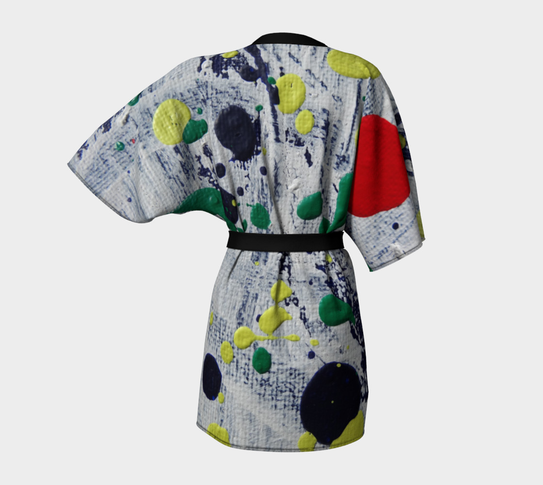 Painted Green, Yellow, Red Kimono Robe preview #4