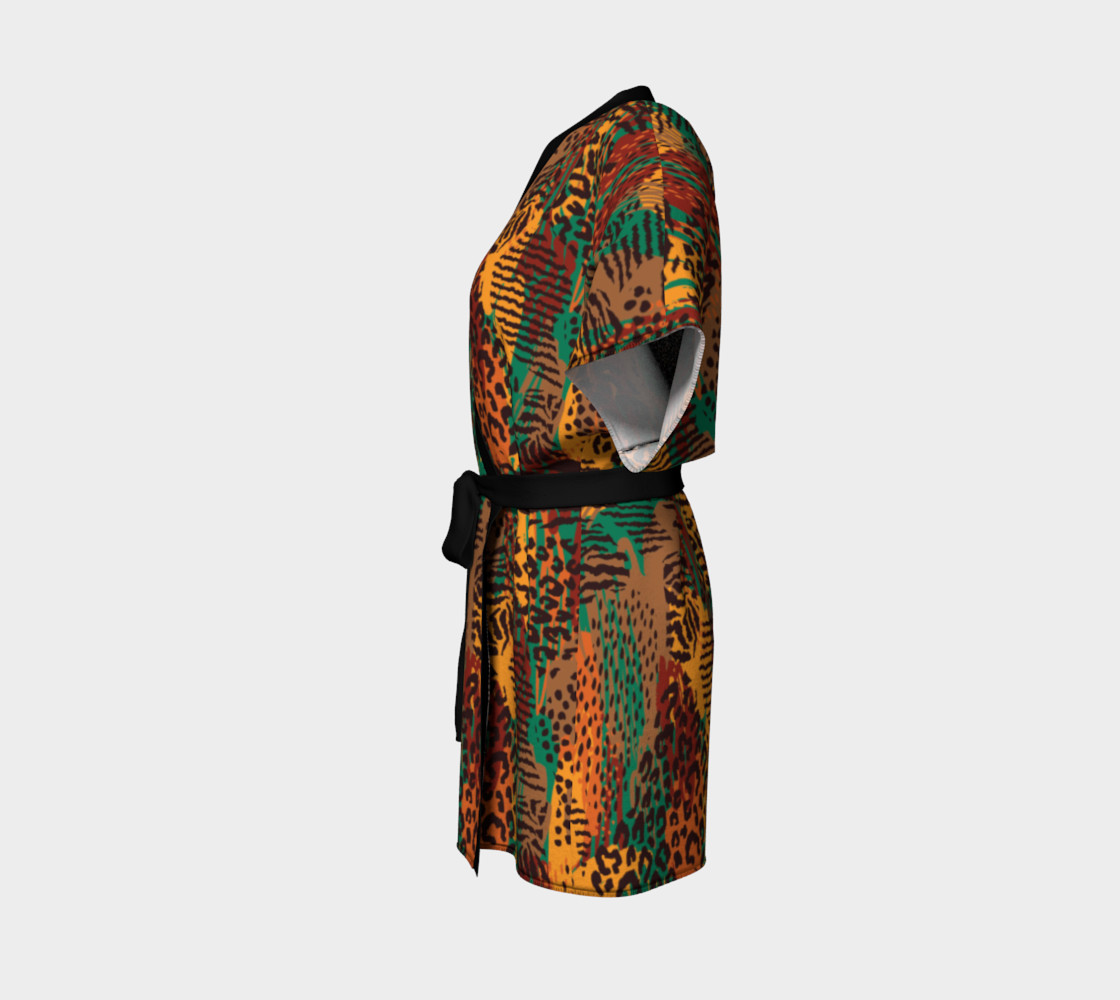 Safari Animal Print Mashup Kimono Robe preview #2