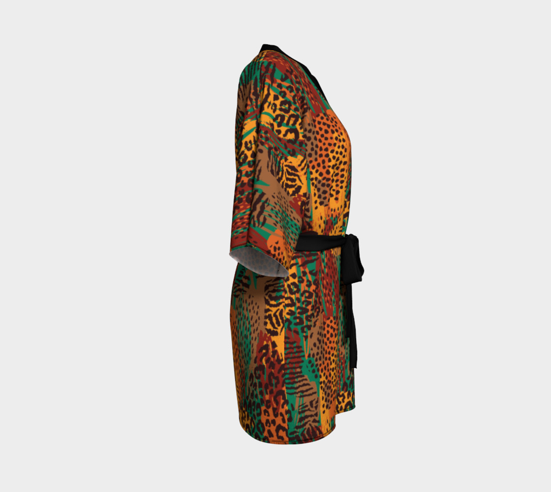 Safari Animal Print Mashup Kimono Robe preview #3