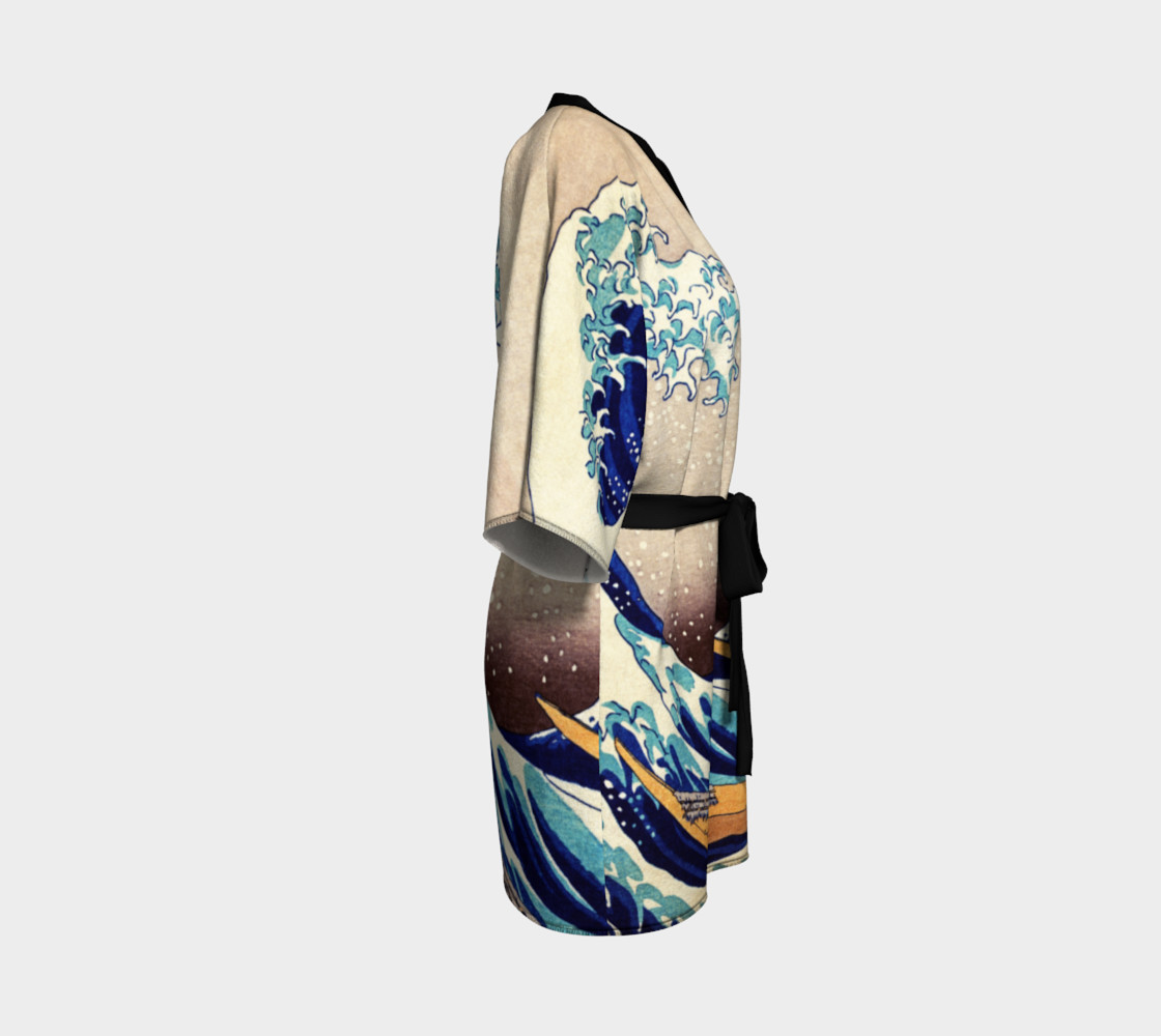 Katsushika Hokusai The Great Wave Off Kanagawa Kimono Robe preview #3