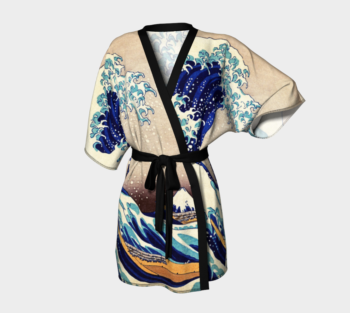 Katsushika Hokusai The Great Wave Off Kanagawa Kimono Robe preview #1
