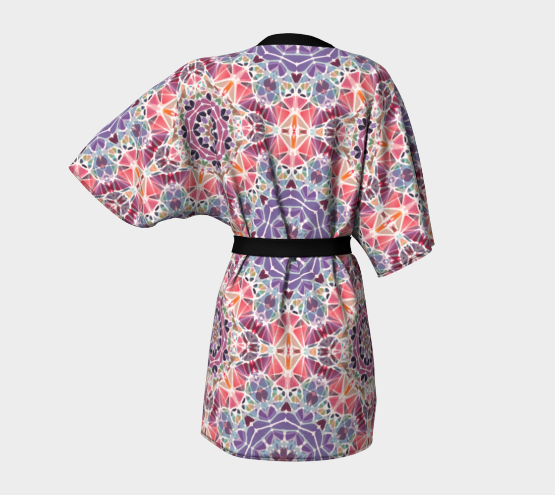 Purple and Pink Kaleidoscope Kimono Robe preview #4