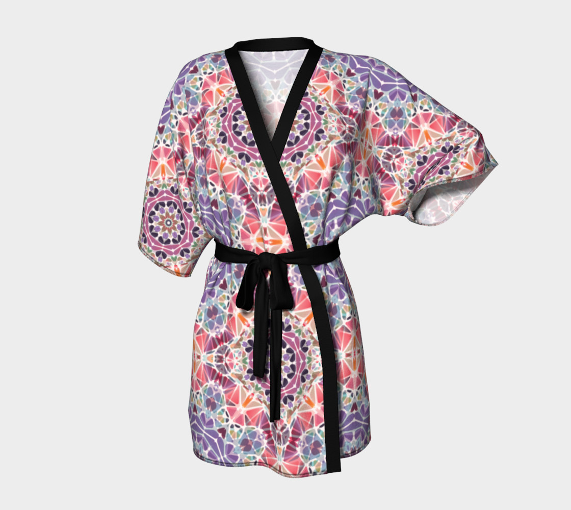Purple and Pink Kaleidoscope Kimono Robe preview #1
