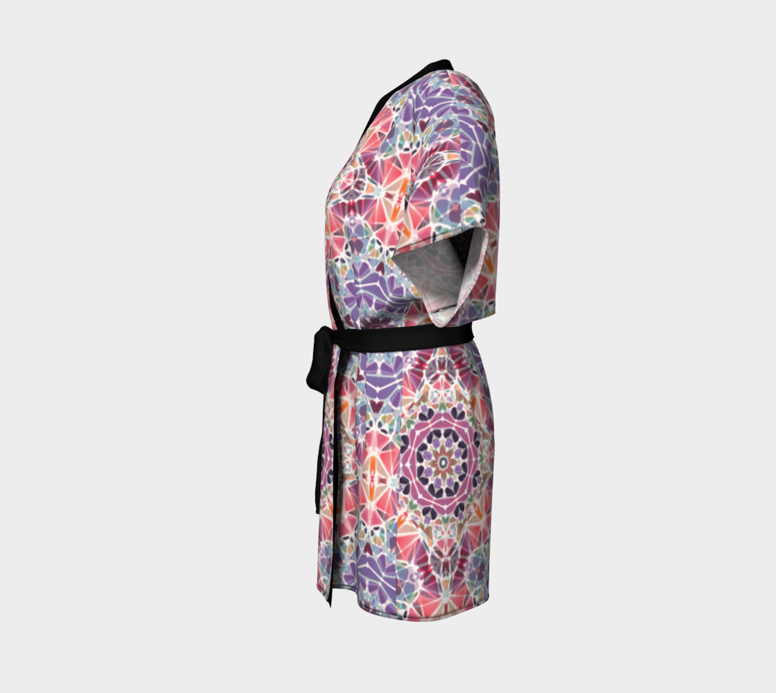 Purple and Pink Kaleidoscope Kimono Robe preview #2
