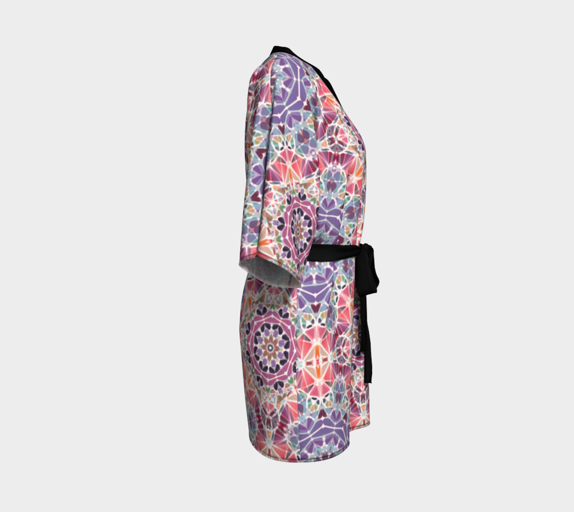 Purple and Pink Kaleidoscope Kimono Robe preview #3