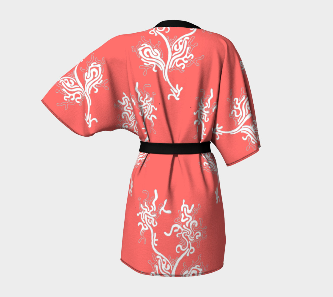 Life Aquatic Living Coral Kimono Robe preview #4