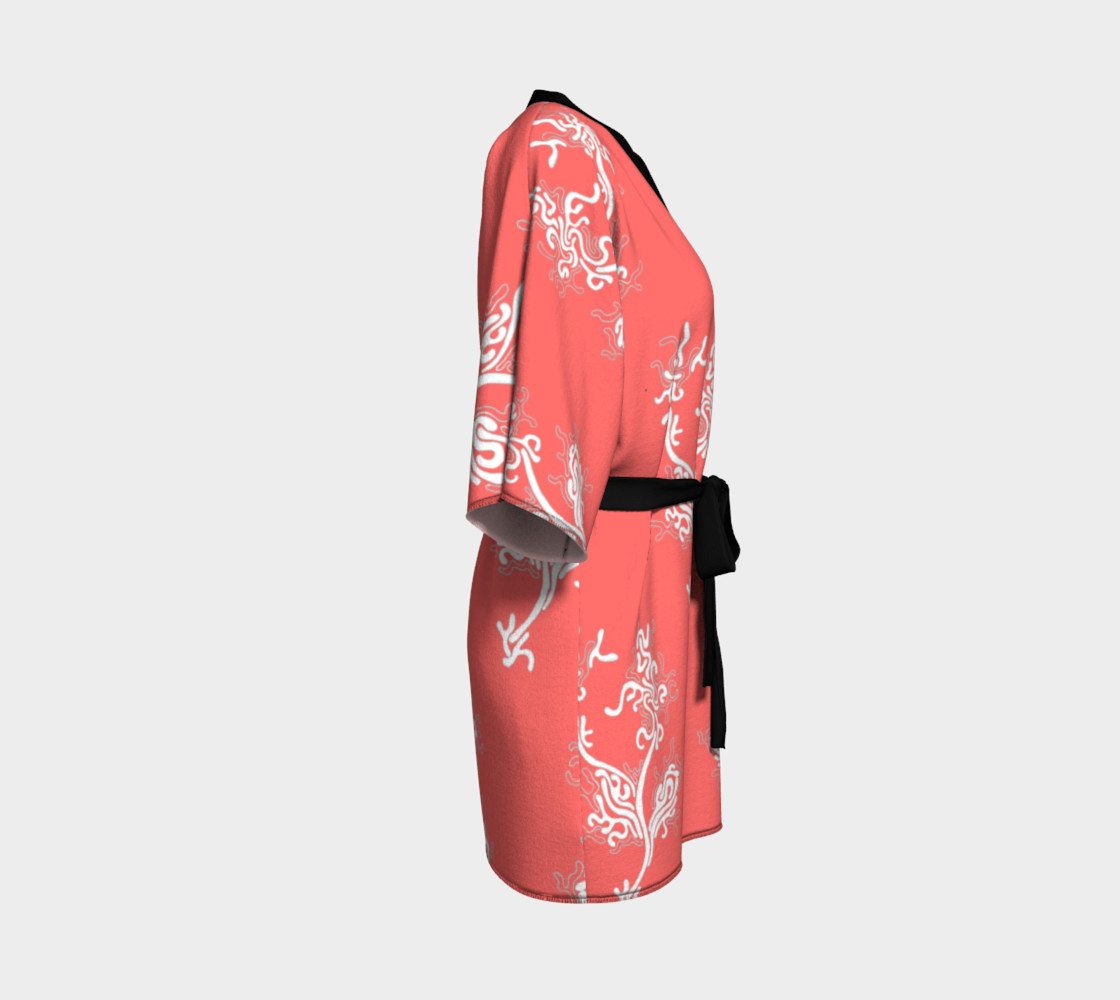 Life Aquatic Living Coral Kimono Robe preview #3