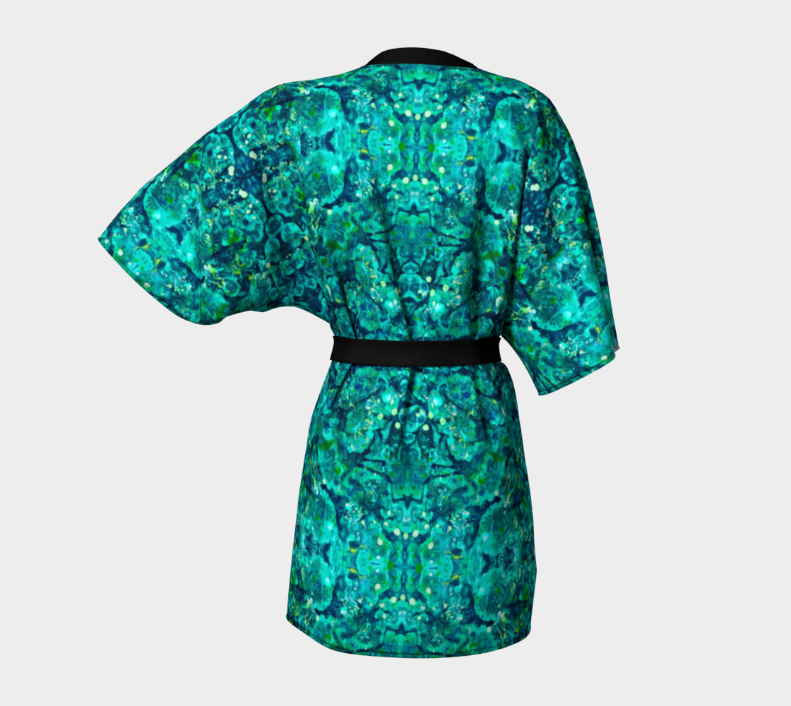 Perfect Turquoise Mosaic Kimono Robe preview #4