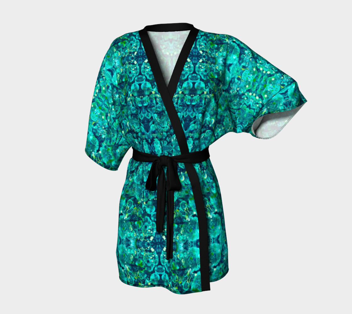 Perfect Turquoise Mosaic Kimono Robe preview #1