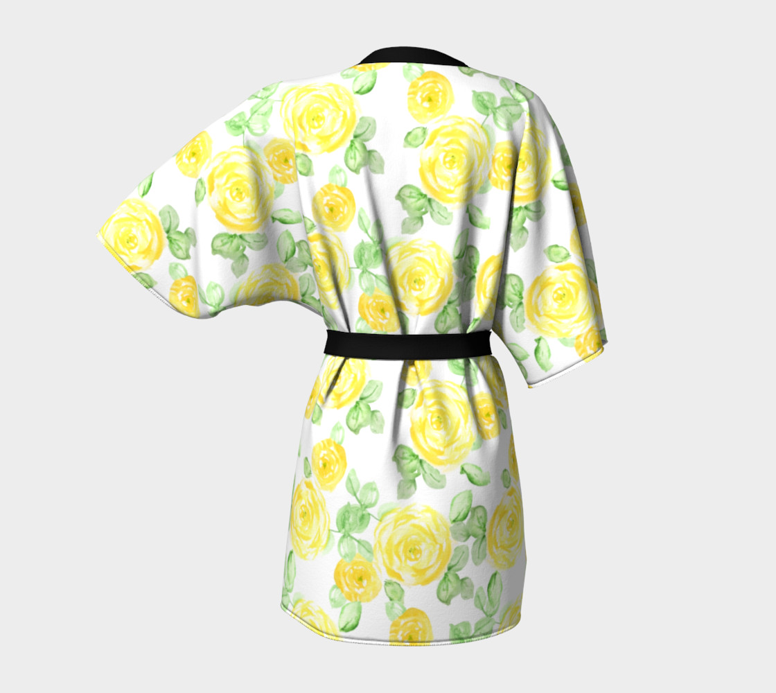 Beautiful yellow watercolor painted rose pattern preview #4