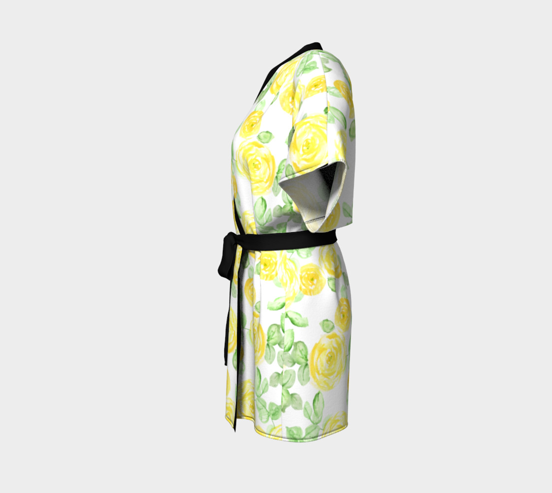 Beautiful yellow watercolor painted rose pattern preview #2