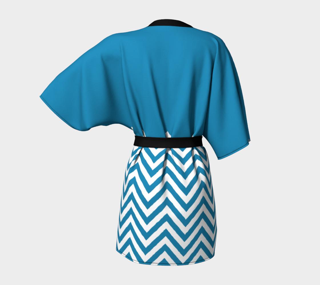 Blue Chevron Pattern with Solid Top thumbnail #5