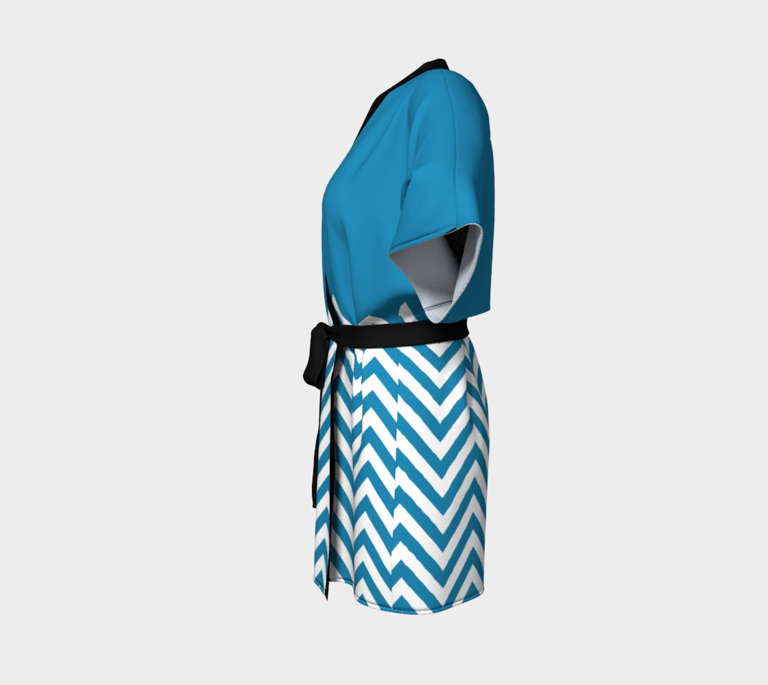Blue Chevron Pattern with Solid Top thumbnail #3
