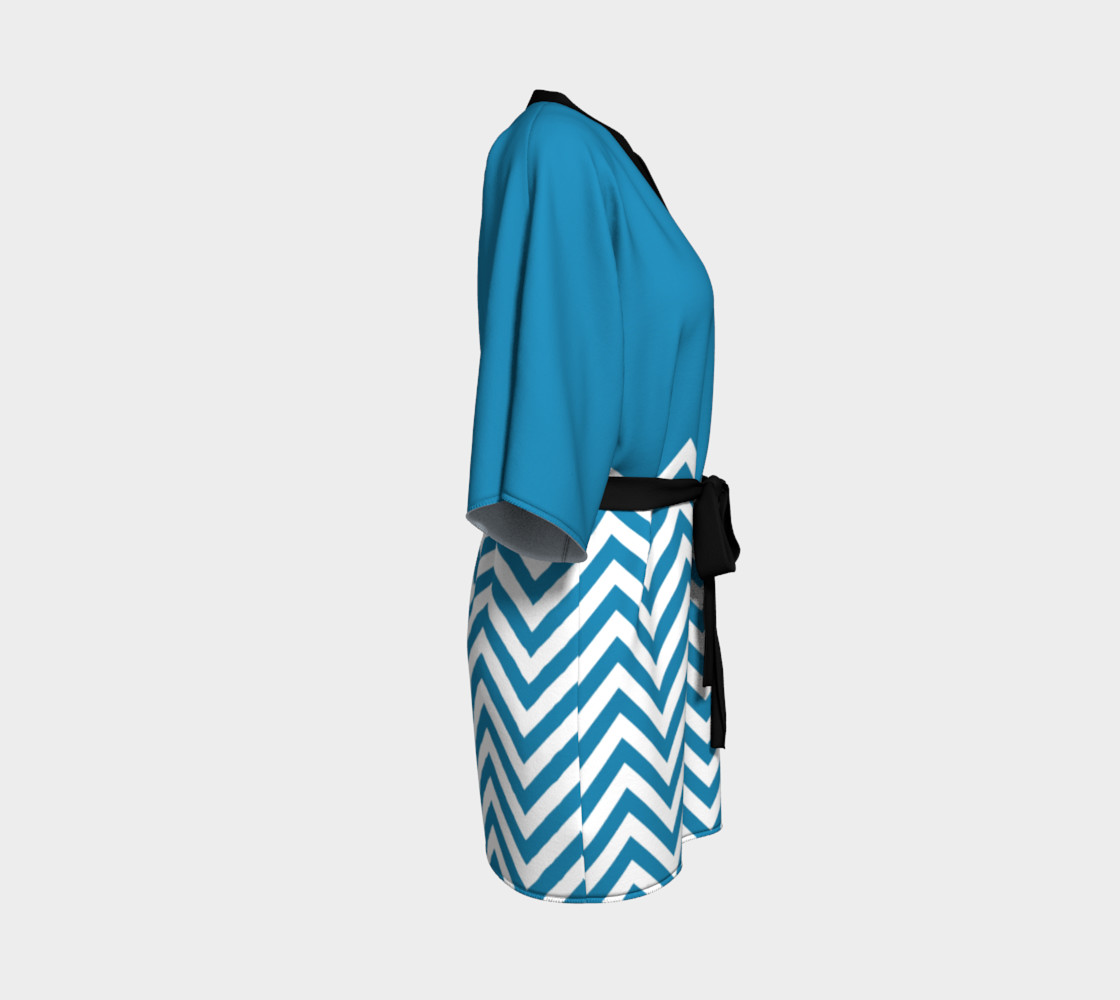 Blue Chevron Pattern with Solid Top thumbnail #4