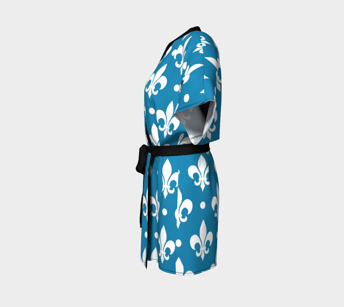 White Fleur de Lis on Blue Background preview #2