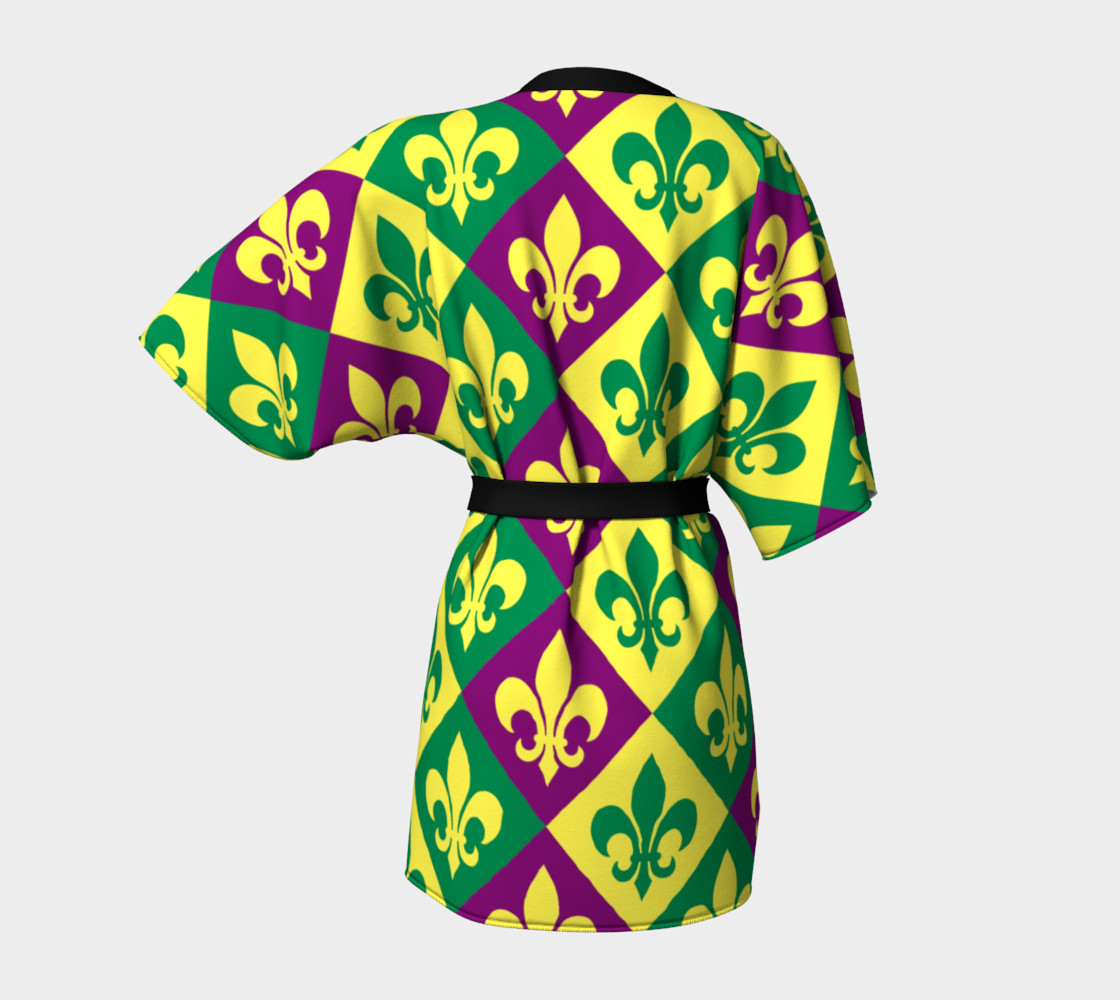 Green Purple & Yellow Fleur de Lis New Orleans NOLA Mardi Gras preview #4