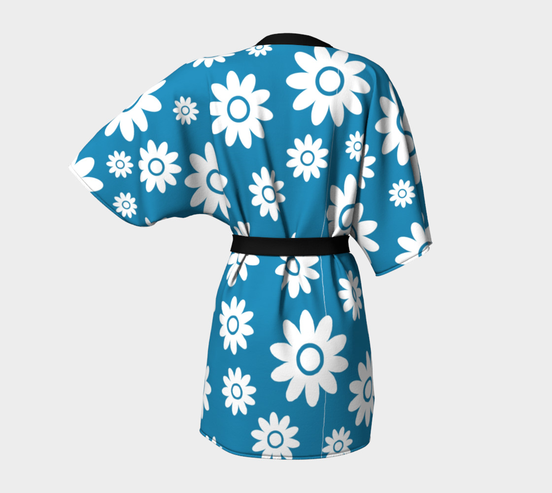 White Daisy Flowers on Blue Background preview #4