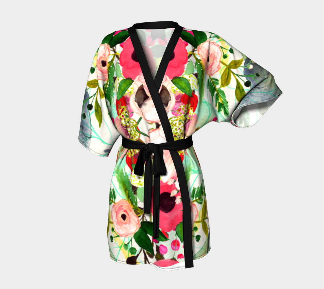 yellow floral kimono preview #1
