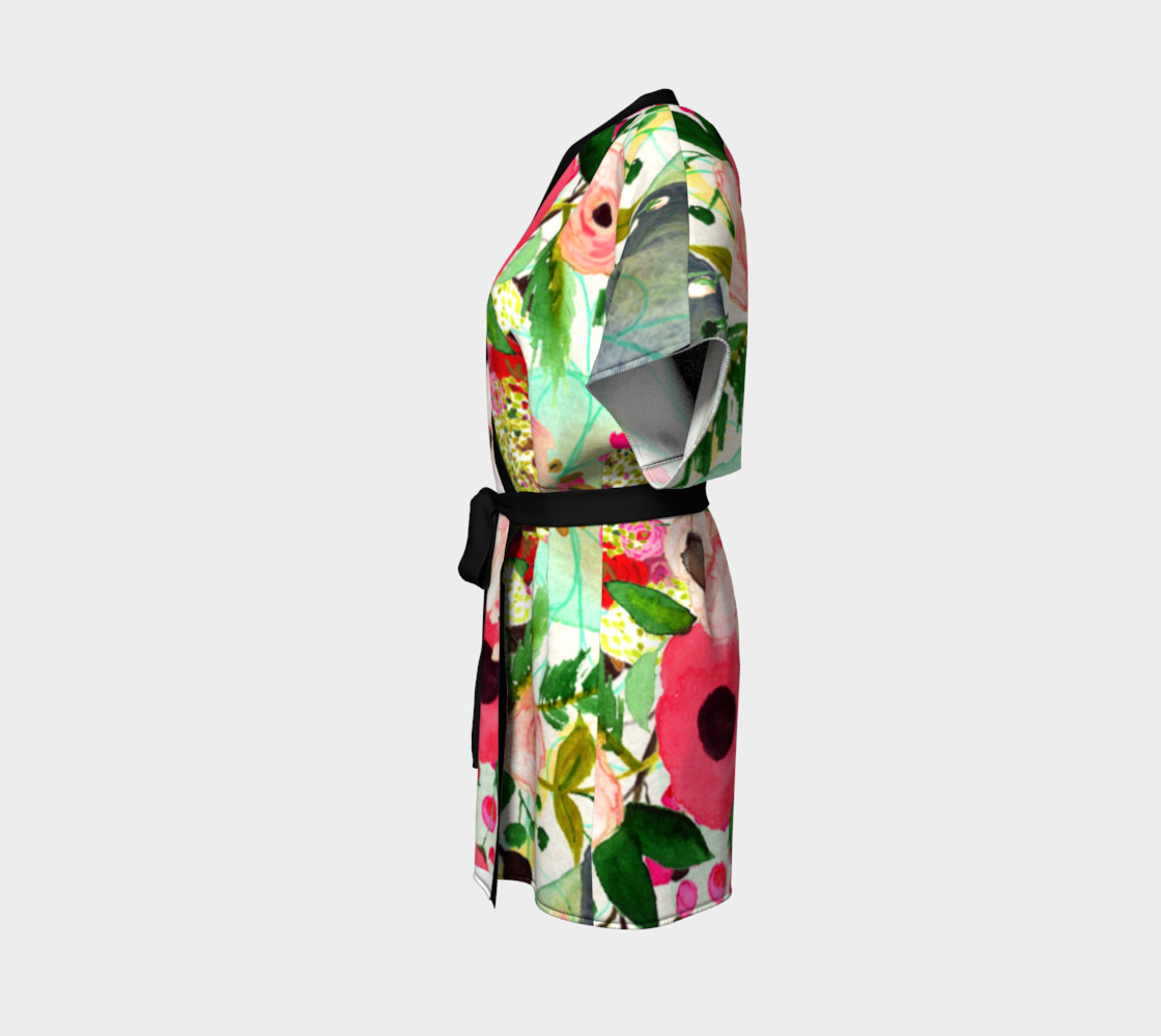 yellow floral kimono preview #2