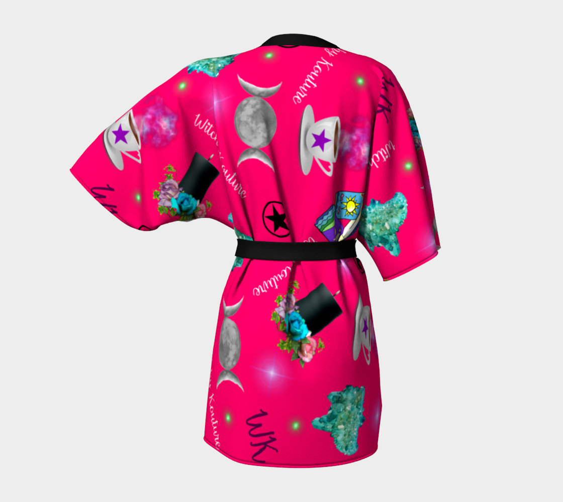 WK #ModernWitchLife Pink Print Kimono Robe preview #4