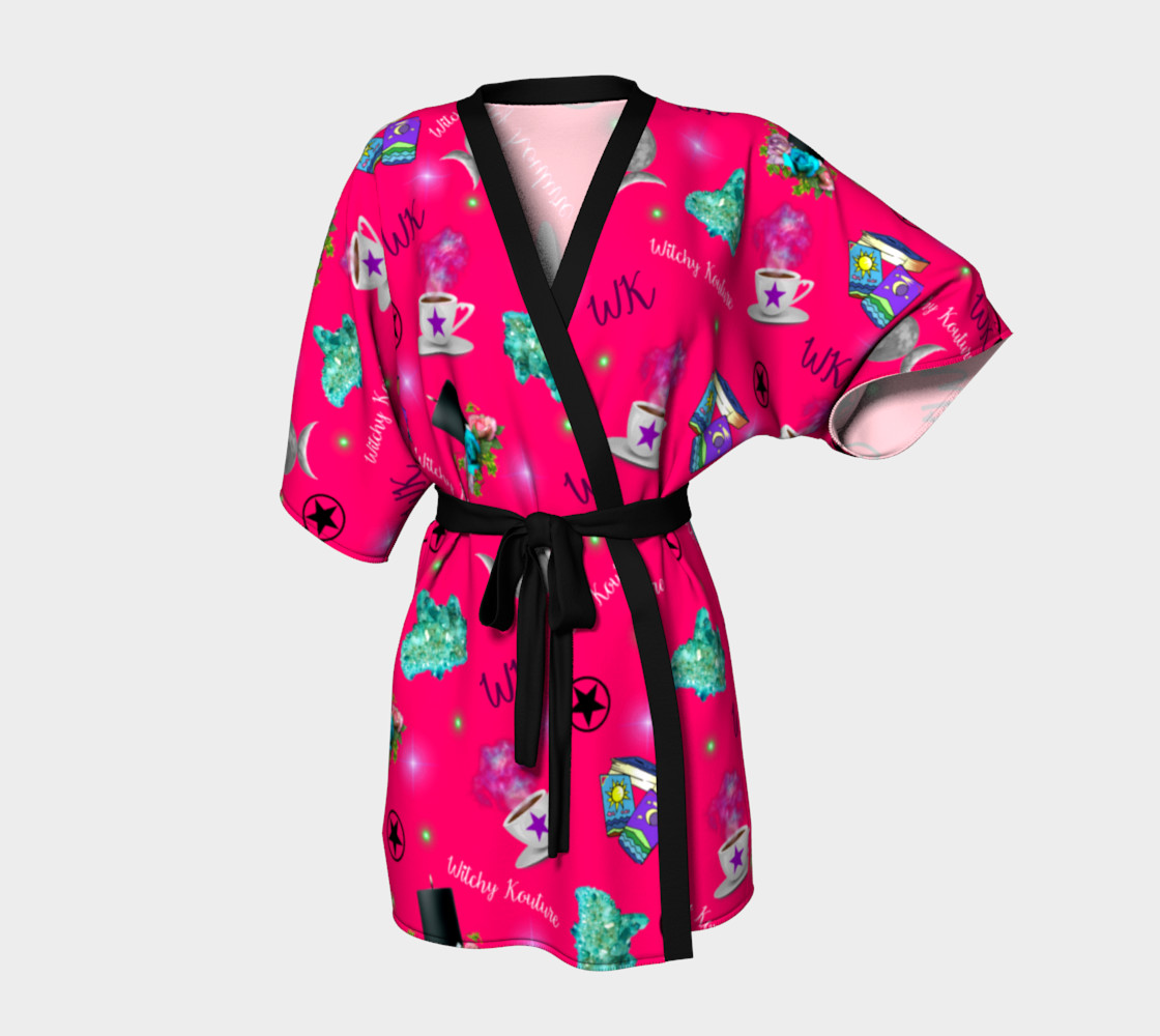 WK #ModernWitchLife Pink Print Kimono Robe preview #1
