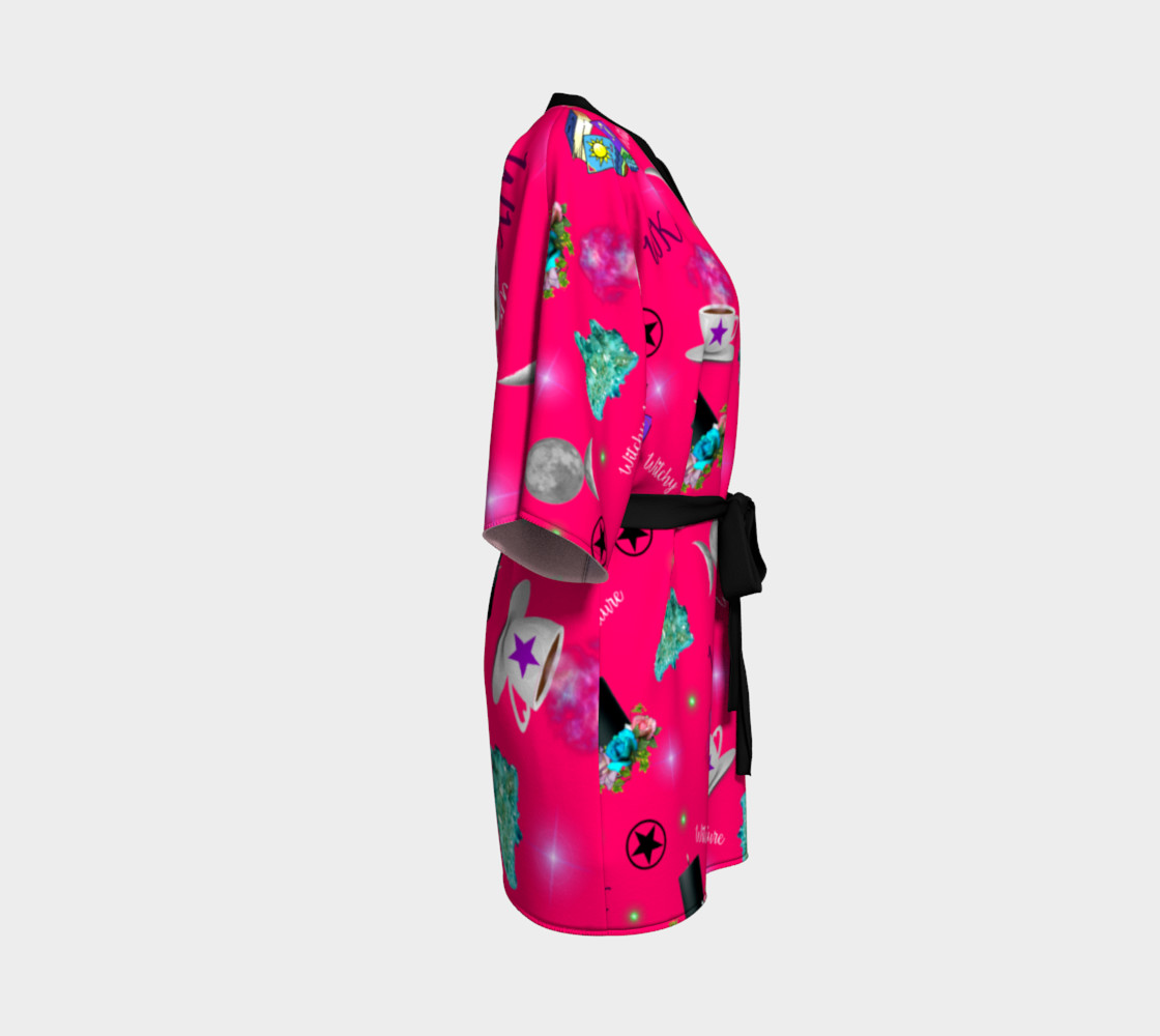 WK #ModernWitchLife Pink Print Kimono Robe preview #3