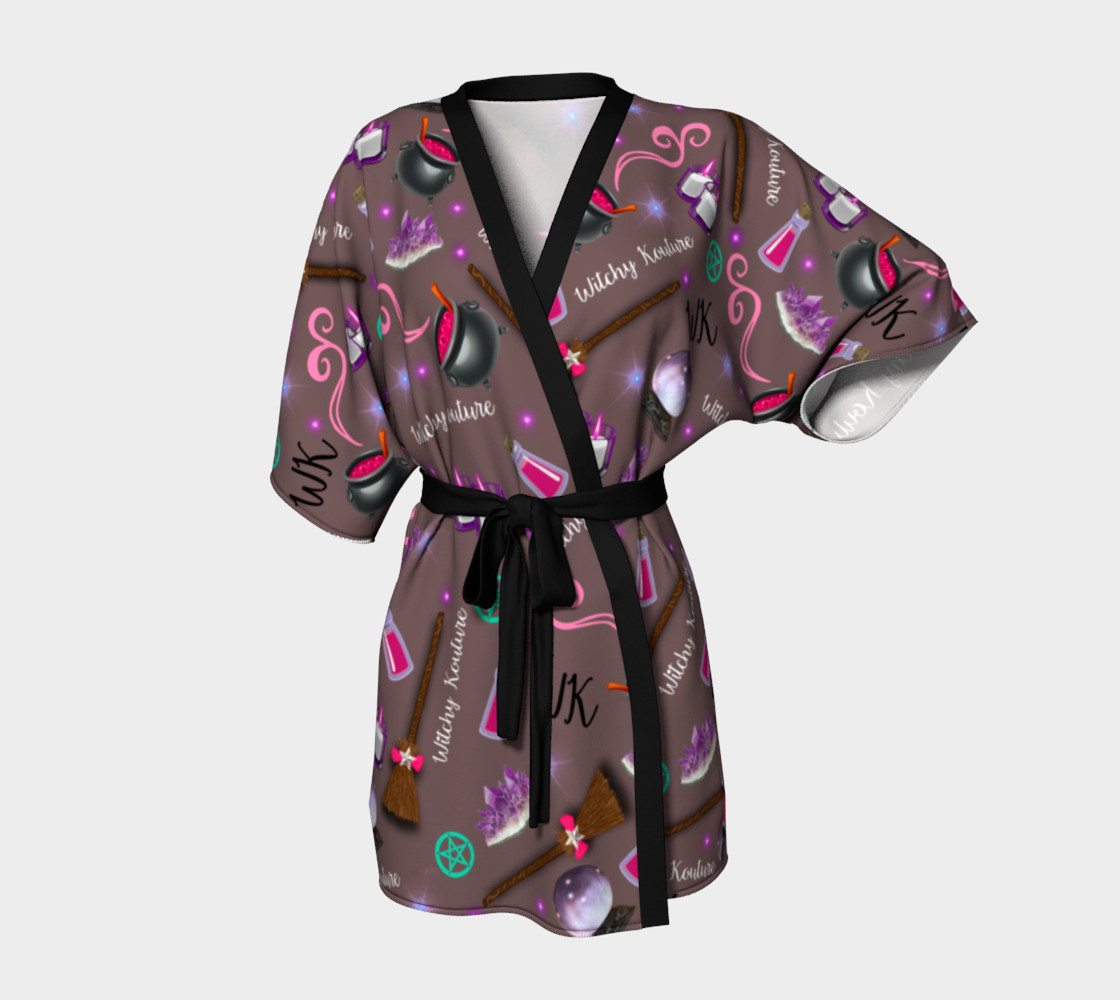 WK #ModernWitchLife Taupe Print Kimono Robe preview #1