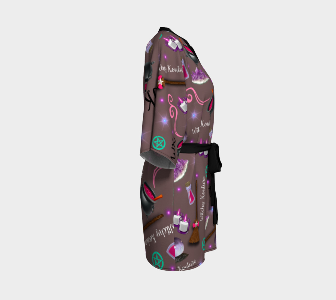 WK #ModernWitchLife Taupe Print Kimono Robe preview #3