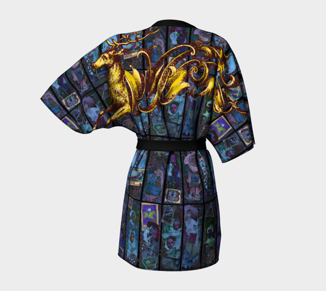 Adopted Ancestors: Blue & Gold - Kimono Robe preview #4
