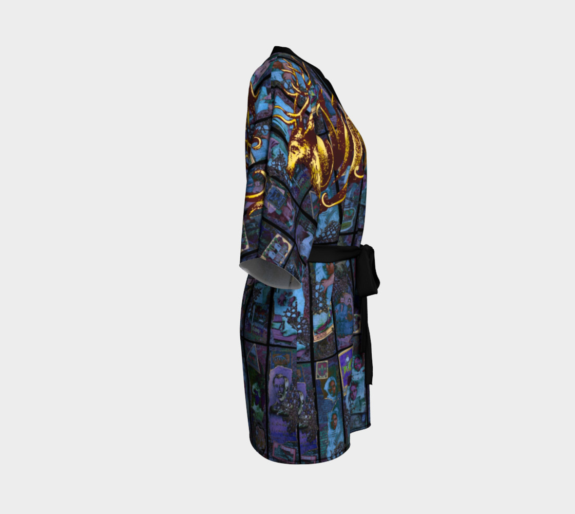 Adopted Ancestors: Blue & Gold - Kimono Robe preview #3