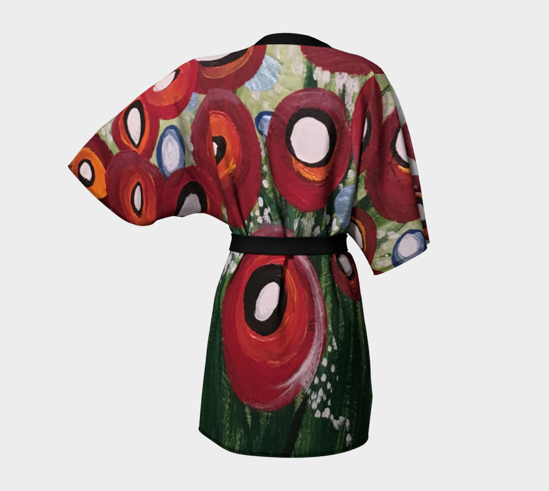 Whimsical Poppy Kimono Robe preview #4