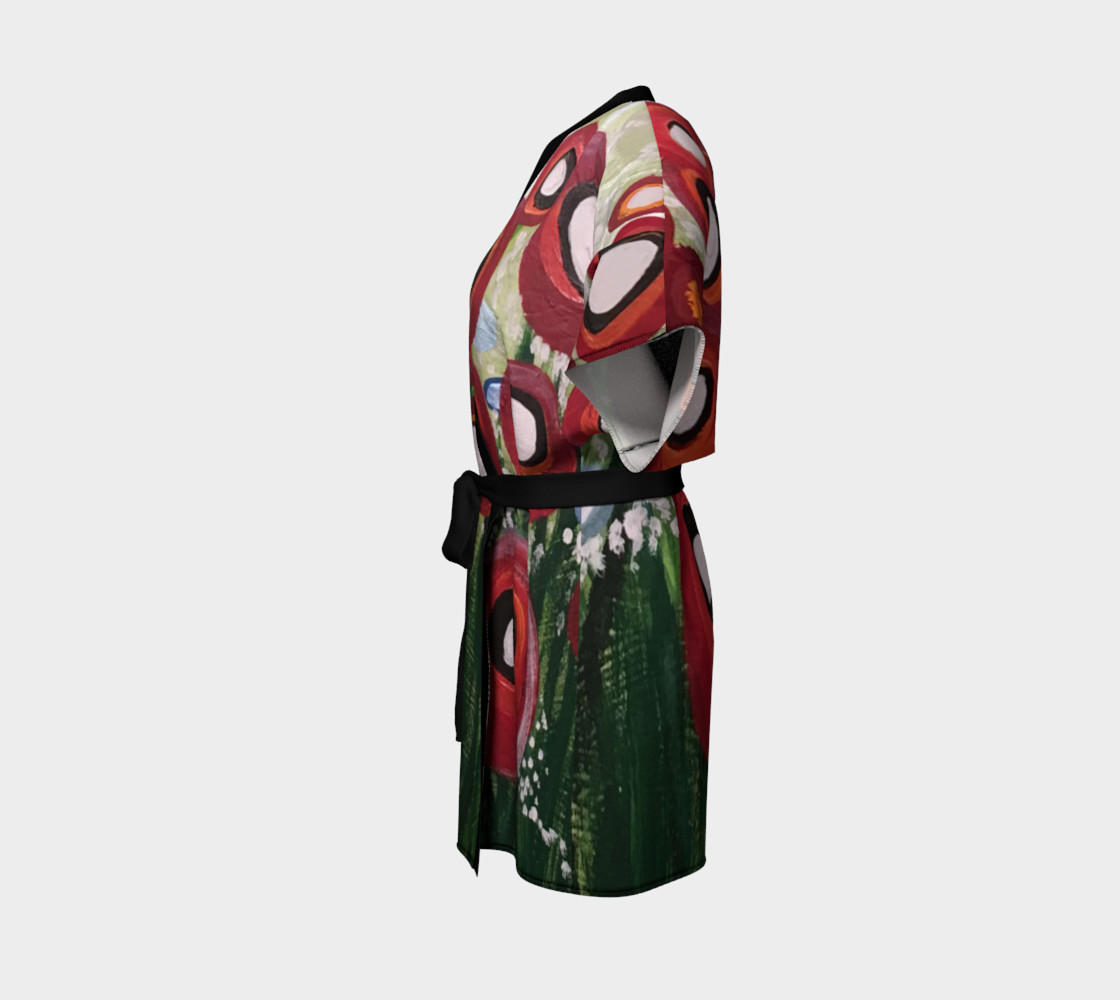 Whimsical Poppy Kimono Robe preview #2