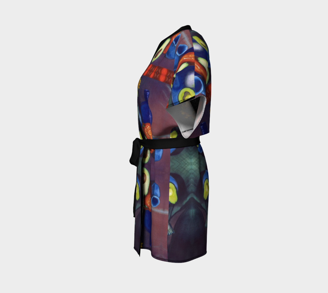 Avocado & Red Pepper Kimono Robe preview #2