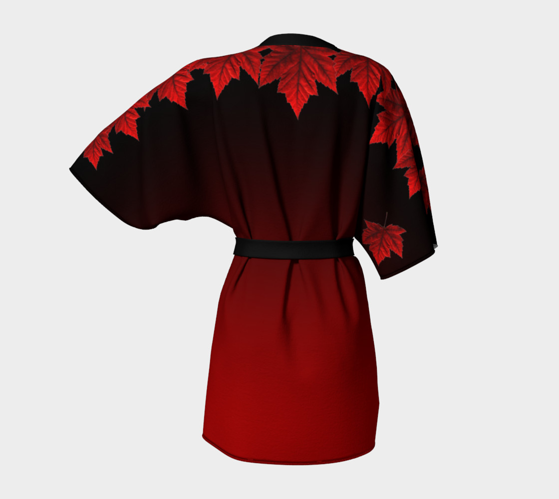 Red Maple Leaf Robes Beautiful Canada Kimono Robes preview #4