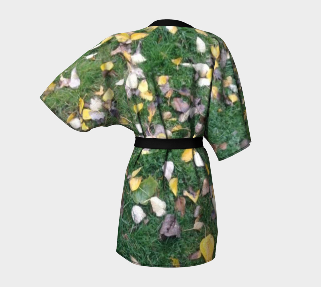 Falling leaves on green grasses, Kimono Robe for anyone. preview #4
