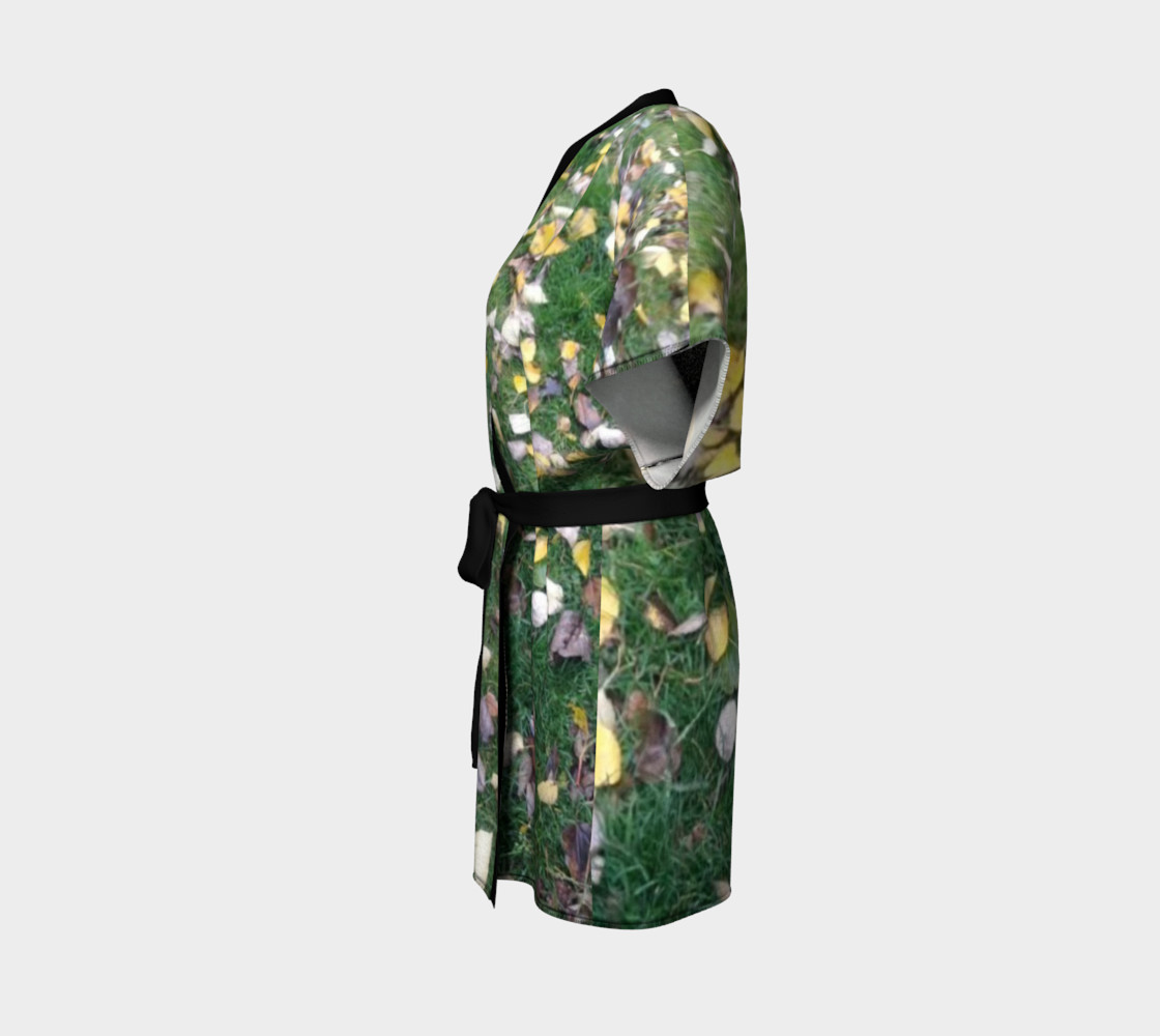 Falling leaves on green grasses, Kimono Robe for anyone. preview #2