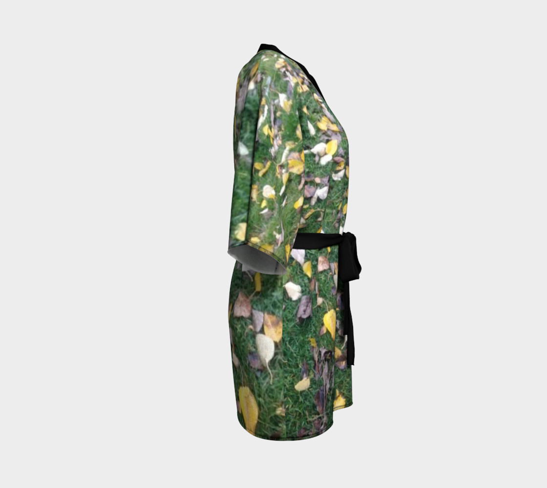 Falling leaves on green grasses, Kimono Robe for anyone. preview #3