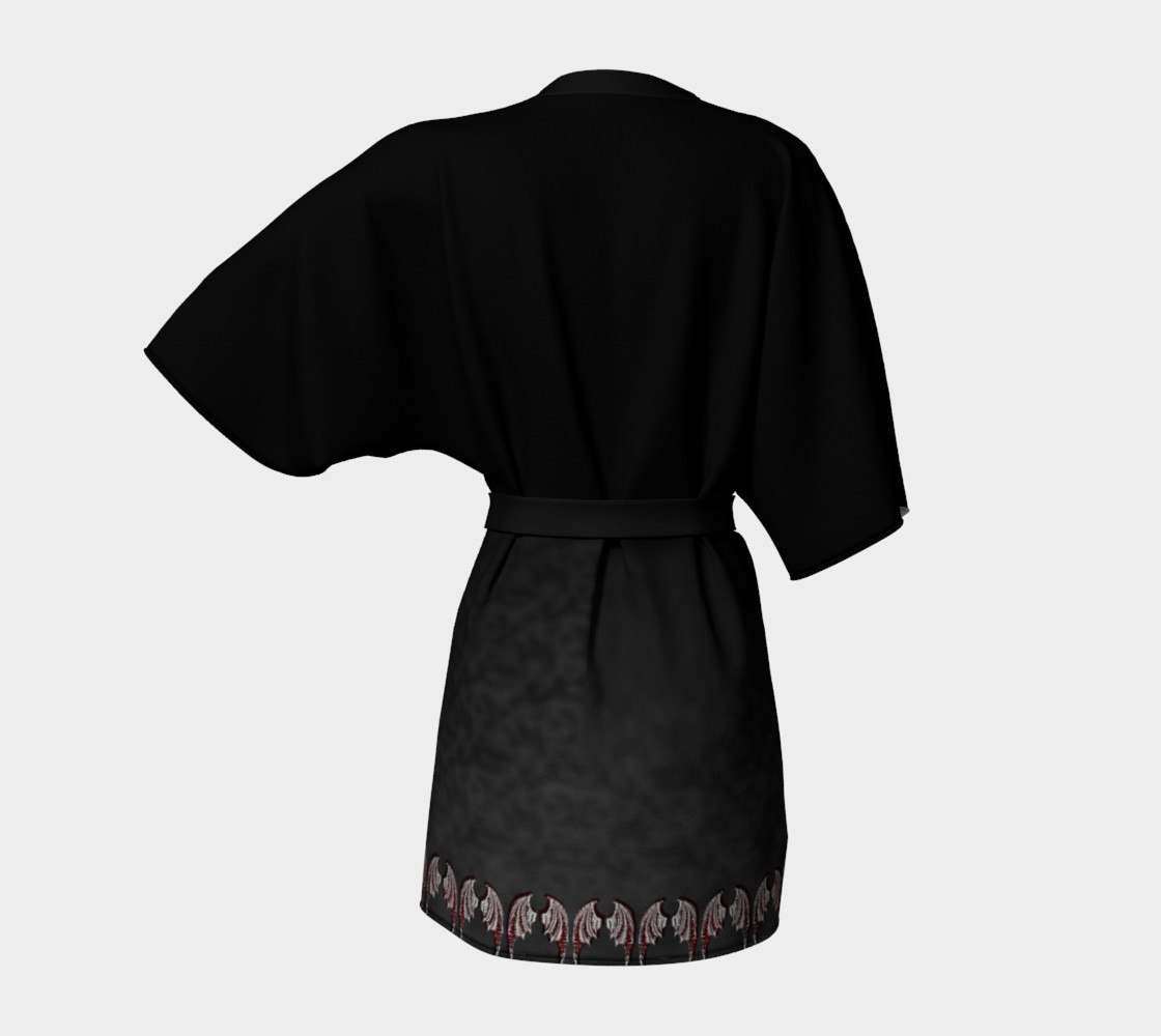 Vampire Wings Border Goth Kimono Robe by Tabz Jones preview #4