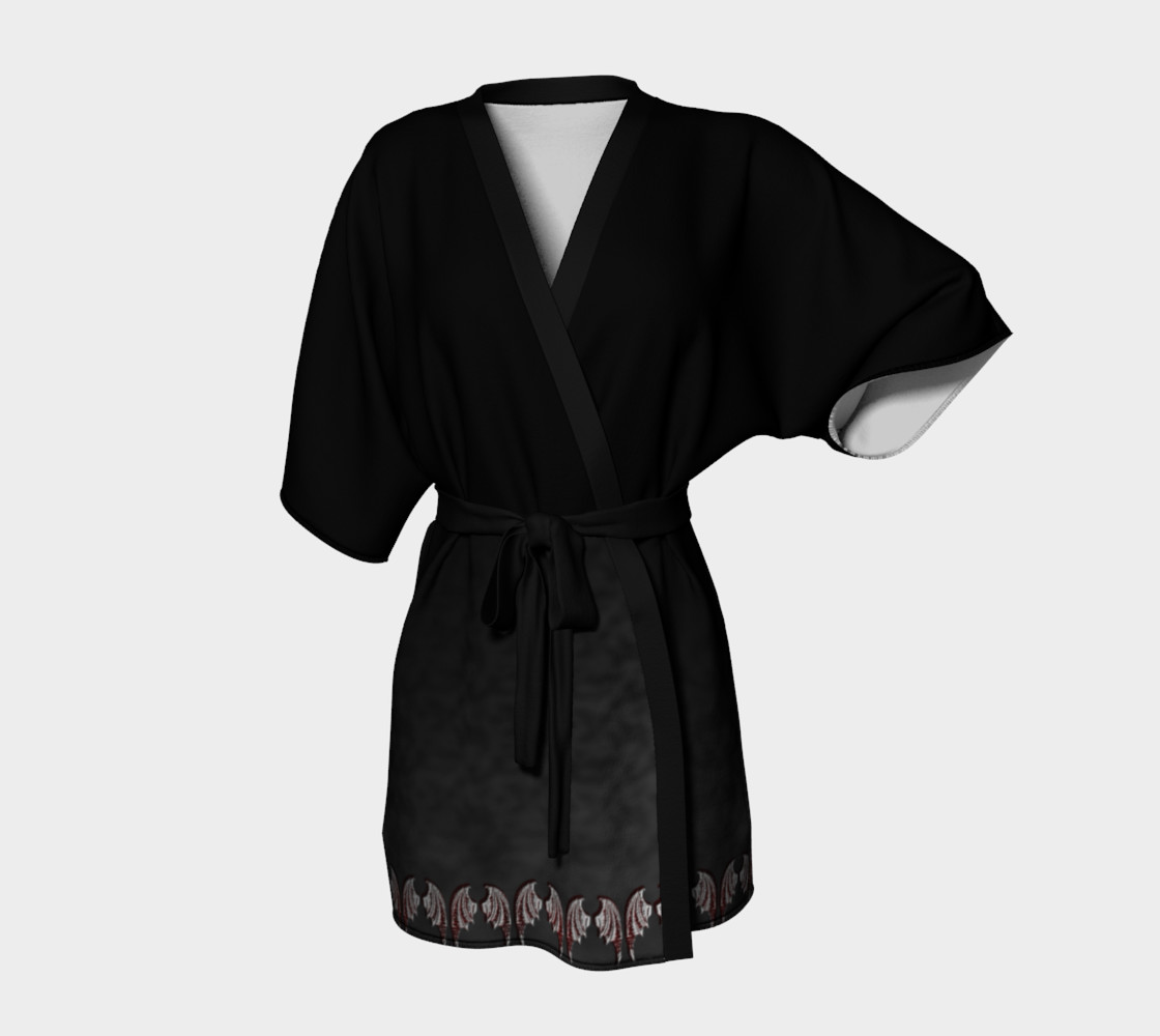 Vampire Wings Border Goth Kimono Robe by Tabz Jones thumbnail #2
