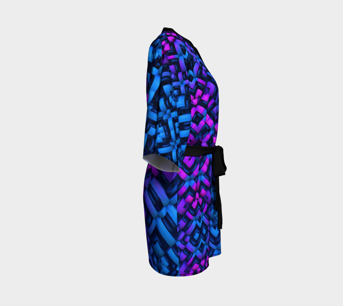 3-D Pattern in Neon Blue, Pink, and Black thumbnail #4