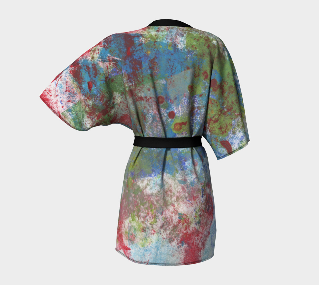 Multi Blue and Green Robe Kimono preview #4
