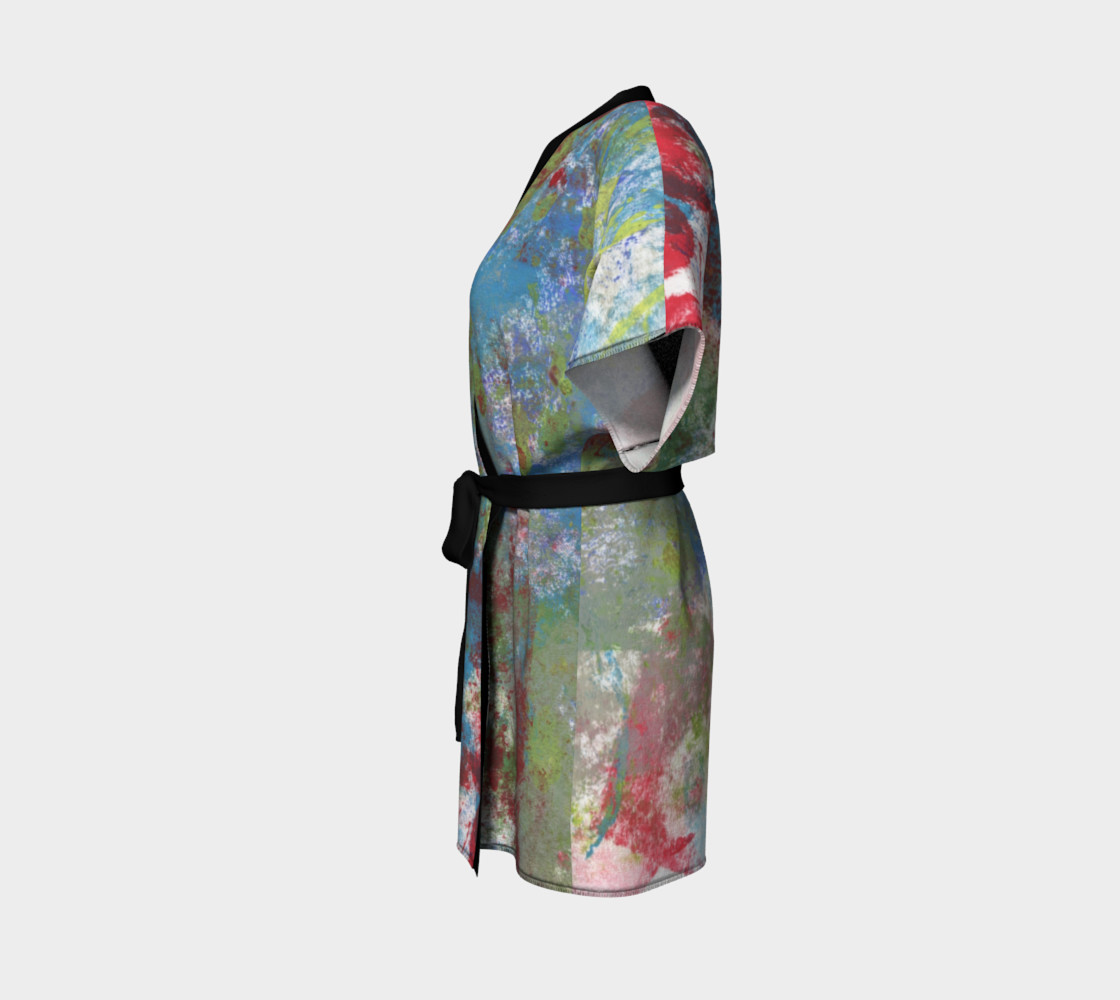 Multi Blue and Green Robe Kimono preview #2