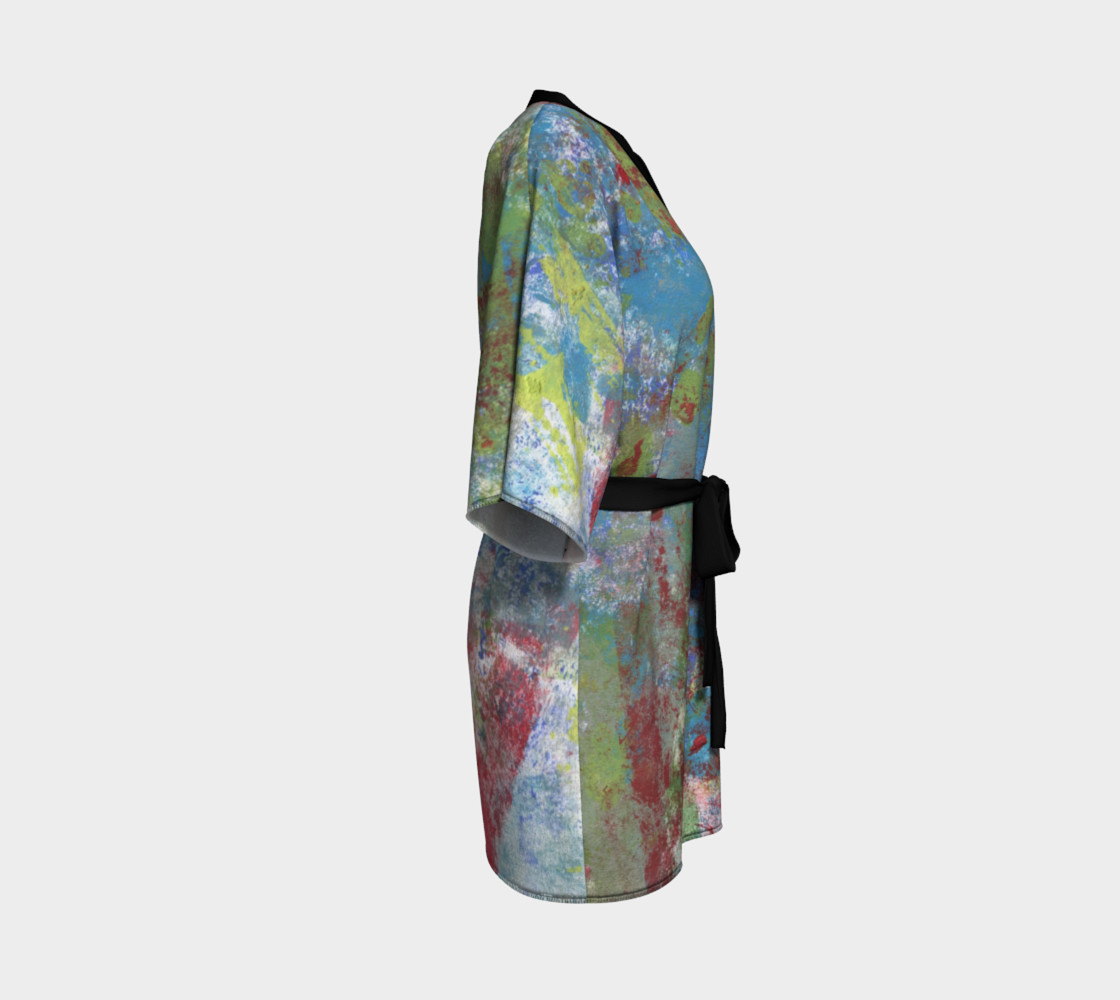 Multi Blue and Green Robe Kimono preview #3