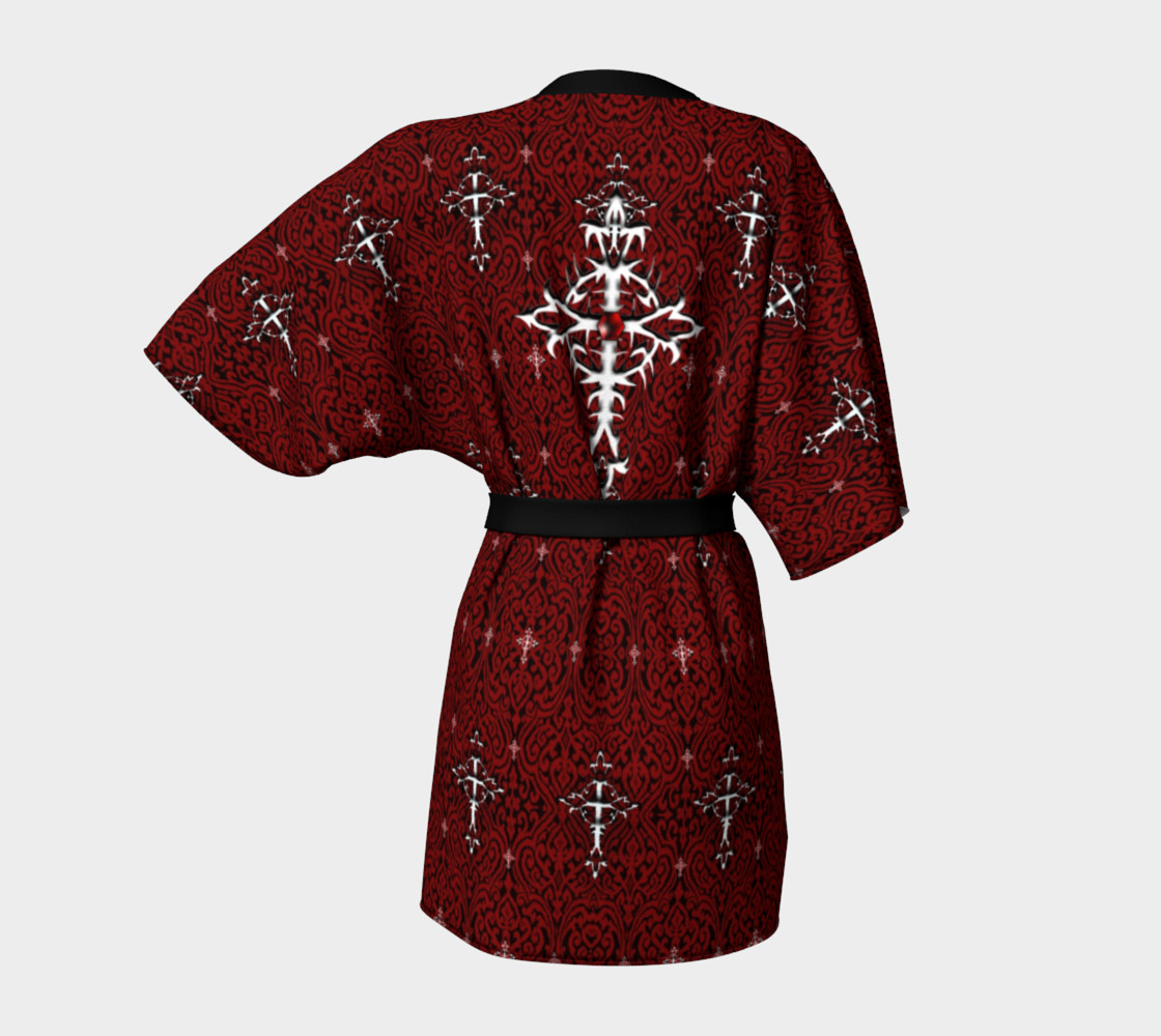 Silver Cross Vampire Damask Gothic Kimono preview #4